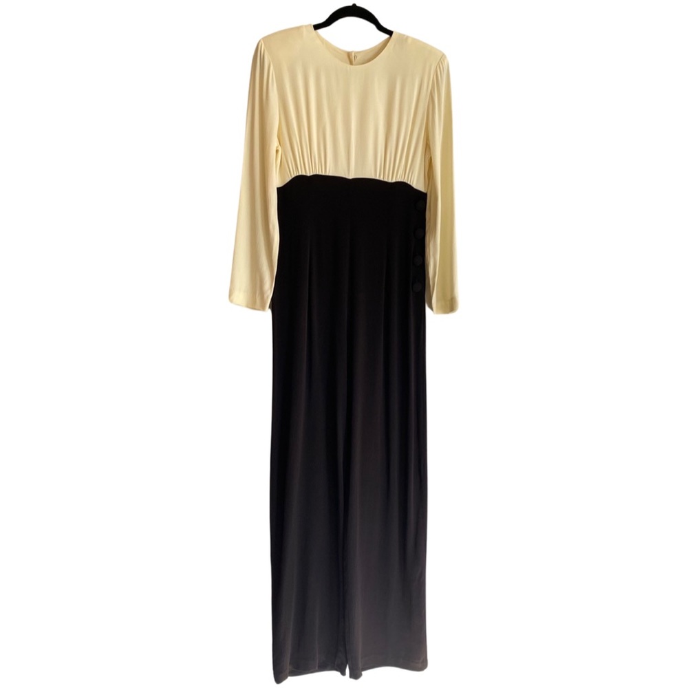 VTG jumpsuit, white and‎ black wide leg one piece Ann Taylor size 6